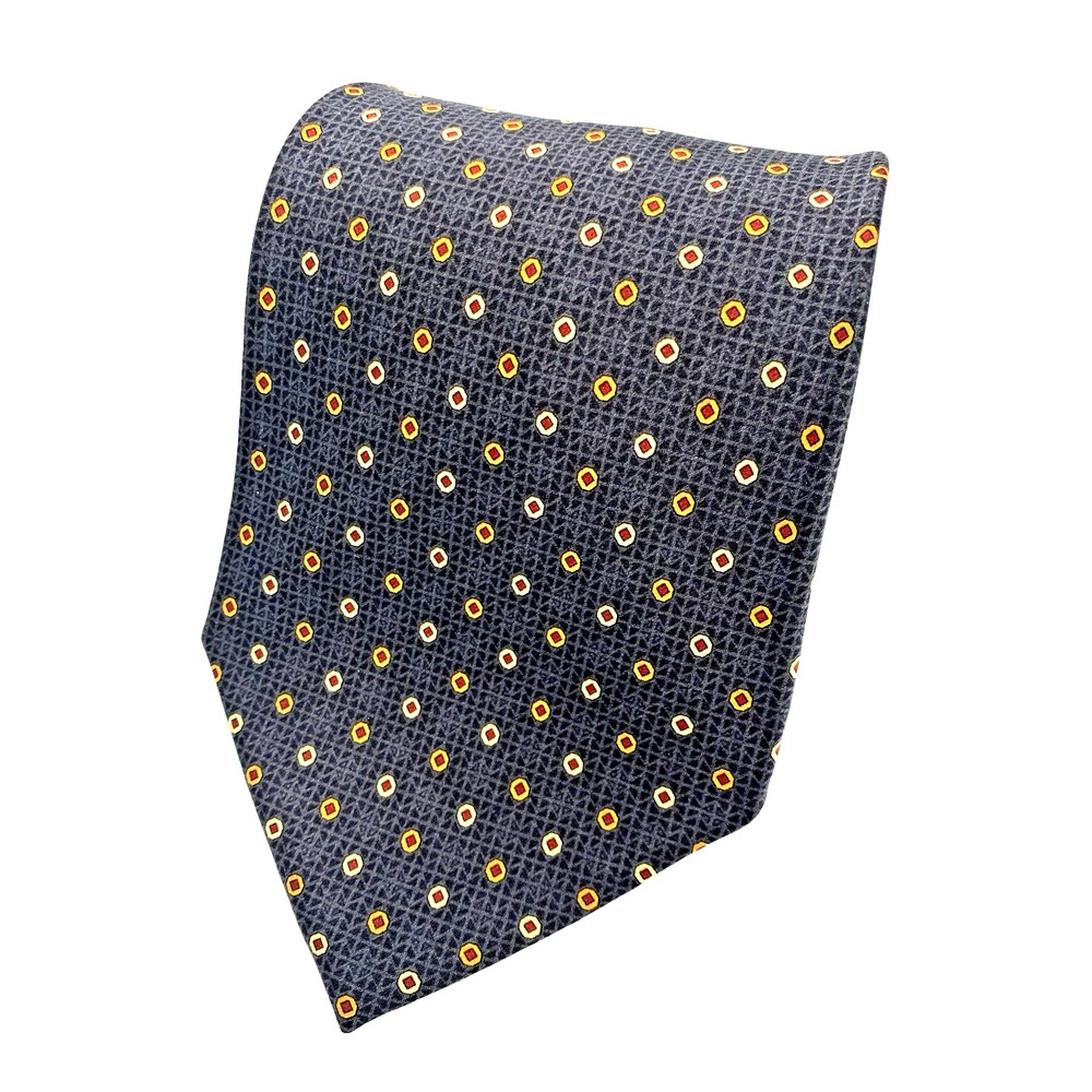 Don Loper Beverly Hills 100% Silk Men's Tie‎ Polka Dot Black/Gray - 59" x 4"